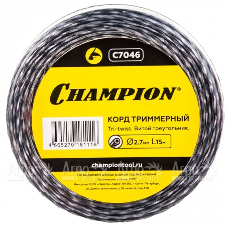 Корд триммерный Champion Tri-twist 2.7мм, 15м (витой треугольник)  в Перми