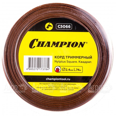 Корд триммерный Champion Nylplus Square 2.4мм, 74м (квадрат)+нож  в Перми