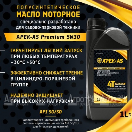 Масло моторное всесезонное полусинтетическое APEK-AS Premium 5W30 (1,0л.) для 4-х тактных двигателей в Перми