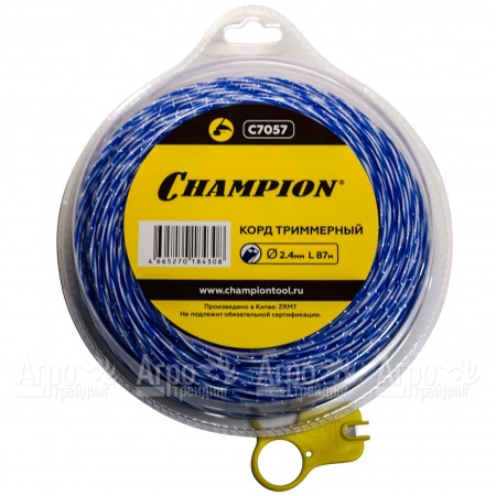 Корд триммерный Champion Sky-cutter 2.4мм, 87м (витой квадрат)+нож  в Перми