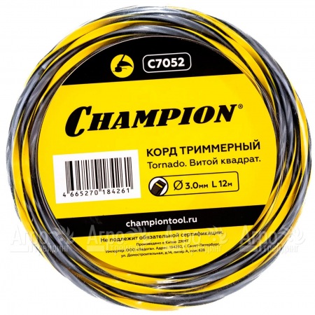 Корд триммерный Champion Tornado 3.0мм, 12м (витой квадрат)  в Перми