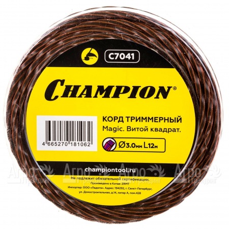 Корд триммерный Champion Magic 3мм, 12м (витой квадрат)  в Перми