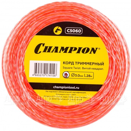 Корд триммерный Champion Square Twist Duo 3.0мм, 28м (витой квадрат)  в Перми