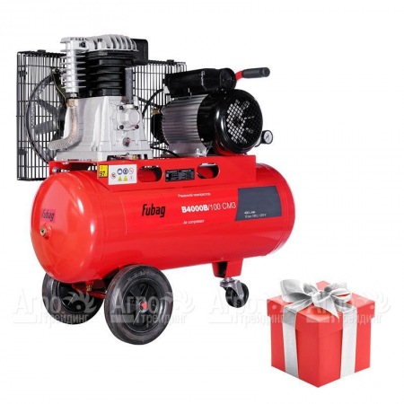 Компрессор ременной одноступенчатый Fubag B4000B/100 СМ3 + катушка со шлангом  в Перми