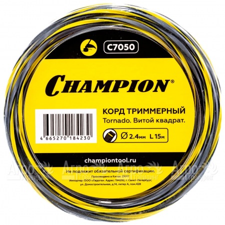 Корд триммерный Champion Tornado 2.4мм, 15м (витой квадрат)  в Перми