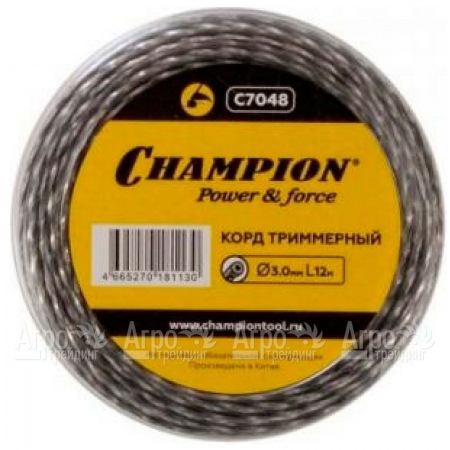 Корд триммерный Champion Tri-twist 3.0мм, 12м (витой треугольник)  в Перми